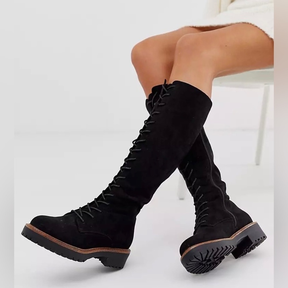 ASOS DESIGN Courtney chunky lace up knee high boots